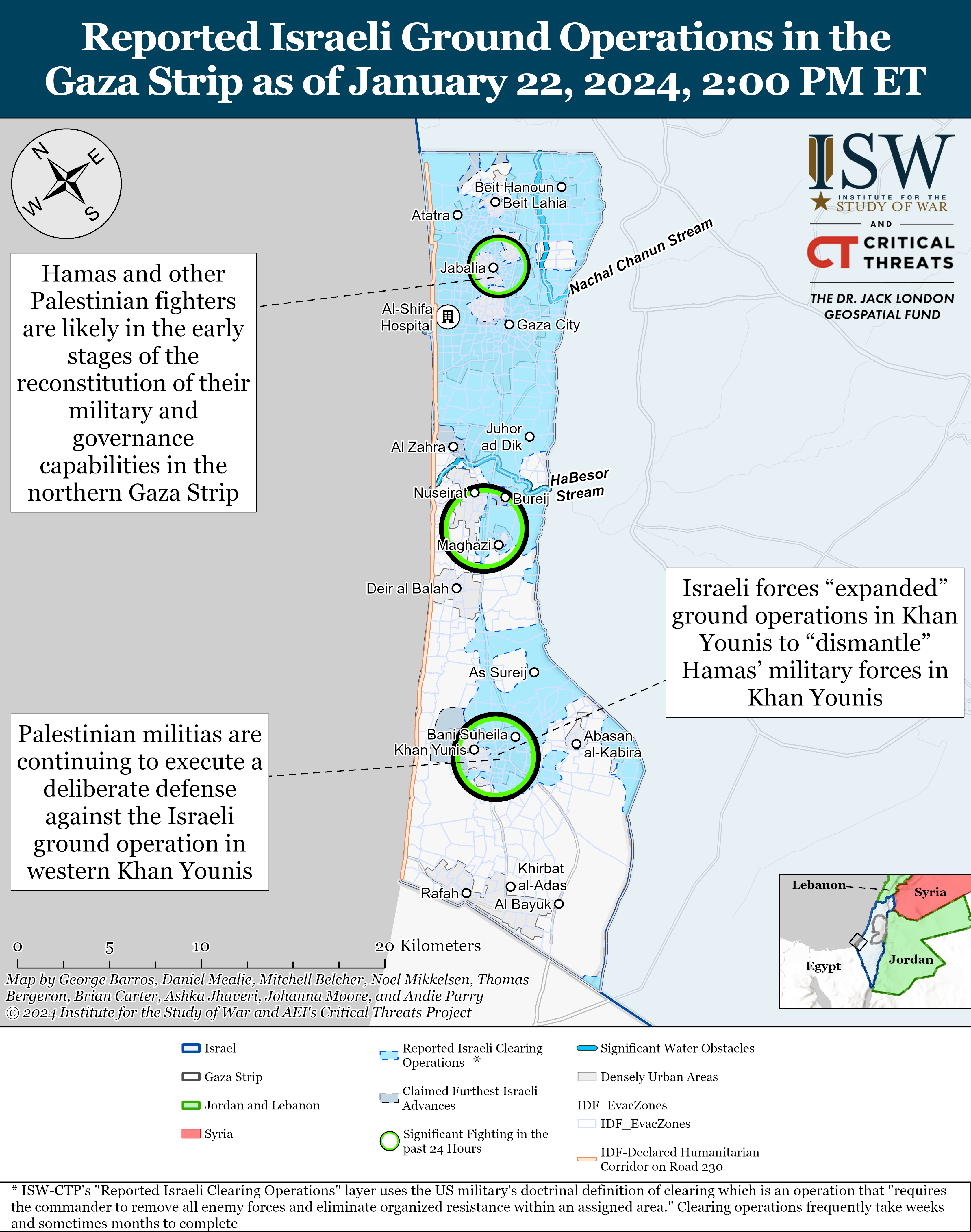 ISW Blog Iran Update January 22 2024   Gaza Clearing Map January 22%2C 2024 